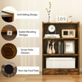 thumbnail image 5 of Resenkos Bookshelf, Open Bookcase Book Bookshelf,Storage Bookshelf Unit Plant Stand,3-Tier Bookcase Open Display Rack Cabinet , Adult, Brown, 5 of 8