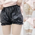 thumbnail image 5 of BOOYOU Women Girls Silky Satin Lolita Bloomers Ruffles Lace Trim Maid Loose Pumpkin Pants Solid Color Gothic Elastic Waist Security Safety Shorts Underwear, 5 of 17