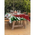 thumbnail image 2 of Outdoor Tablecloth with Umbrella Hole and Zipper, Red Snowman Christmas Rectangle Table Cloth 52x70 Inch Waterproof Tablecloth, Xmas Tree Snowflake Rustic Winter Picnic Table Cover for Patio Camping, 2 of 7