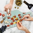 thumbnail image 4 of Flower Cutting Board, Poppy Flowers Blossom Art Deco Style Summertime Garden Modern Repetition, Tempered Glass Cutting and Serving Board, Wine Bottle Shape, Vermilion and Pearl, by Ambesonne, 4 of 5