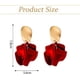 thumbnail image 2 of Pendientes rojos grandes, aretes colgantes de zinc rojos para mujer, bohemios, de resina de pétalos, 2 of 6