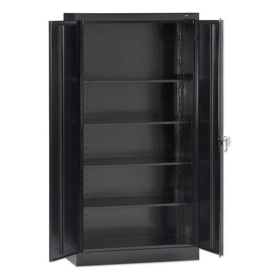 Tennsco Standard 72" Steel Storage Cabinet with 5 Shelves Black (7215-BLK)
