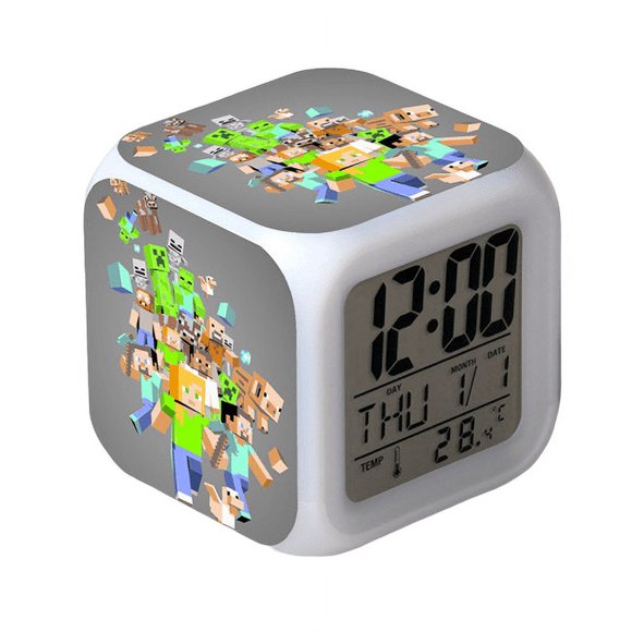 Anime Alarm Clock One Piece LED Square Clock Digital Alarm Clock with Time, Temperature, Alarm, Date