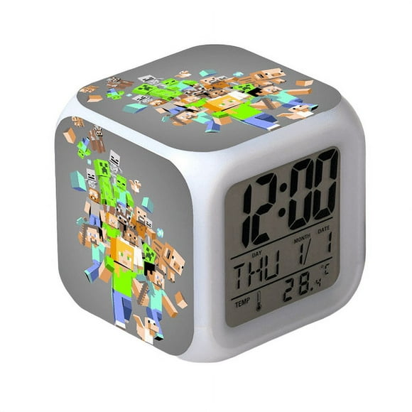 Anime Alarm Clock One Piece LED Square Clock Digital Alarm Clock with Time, Temperature, Alarm, Date