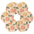 thumbnail image 7 of Yayeee 6 PCS Drink Coasters with Holder Set Woven Absorbent Round Tabletop Hot Pad, Watercolor Orange, 7 of 7