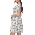 thumbnail image 2 of Honeii Hand Drawn Squirrel Print Women’s Short Sleeve Dress, Comfortable Casual Dress, Soft Polyester Spandex Blend, Stylish Everyday Wear for Summer, Perfect for Travel and Vacation, 2 of 6