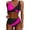 Black, variant on High Waisted Bikini Sets for Women Color Block Two Piece Swimsuit Drawstring Bathing Suit Tummy Control Athletic Swimwear for Pool