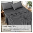 thumbnail image 3 of TiaGOC 100% Cotton Sheets for King Size Bed - Crispy Cooling Percale Sheets - Breathable & Durable King Sheet Set - Deep Pocket 18 Inches (Fits up to 21") - Dark Gray - 4 Pieces, 3 of 8