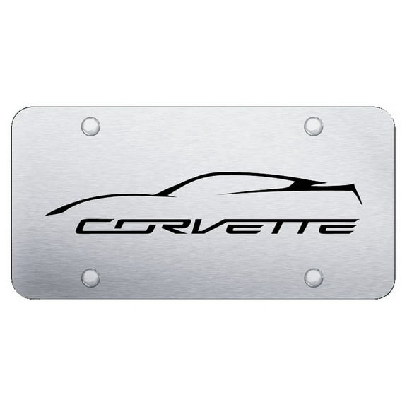 Au-TOMOTIVE GOLD Corvette C7 Profile Laser Etched Brushed Stainless Plate