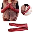 thumbnail image 2 of Women Long Leather Gloves Full Fingers Winter Elbow Opera Gloves, 2 of 2
