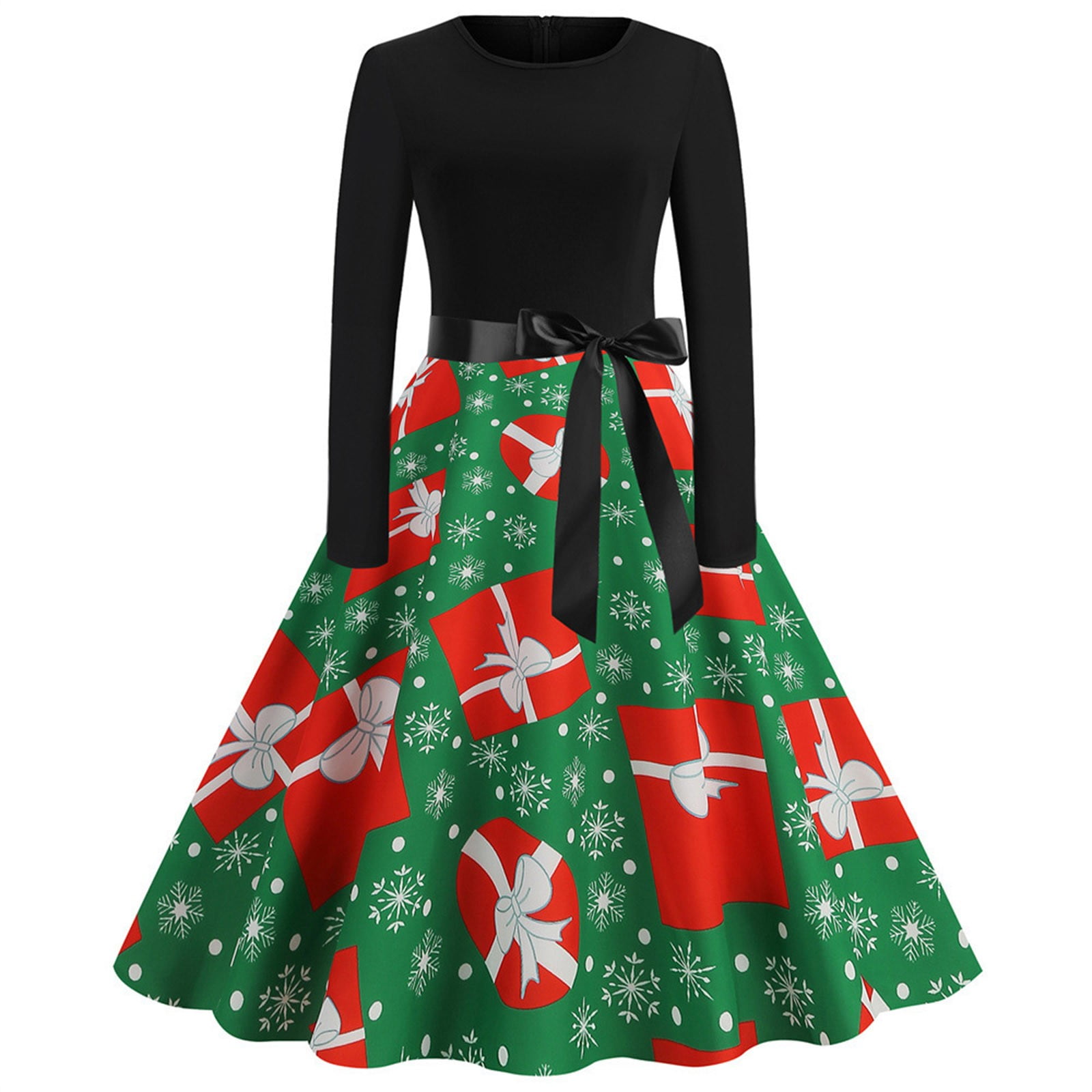 Aoochasliy Deals Christmas Dresses Women Christmas Costumes RoundNeck