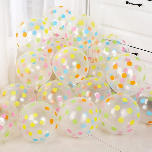 Balloons Worldoor con lunares, 12 pulgadas, 50 piezas, arcoíris