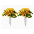 thumbnail image 7 of SLYNSHome Artificial Cemetery Flowers Sunflowers Silk Flower with Stake for Grave Headstone Decoration Graveyard Memorial Flowers, 7 of 7
