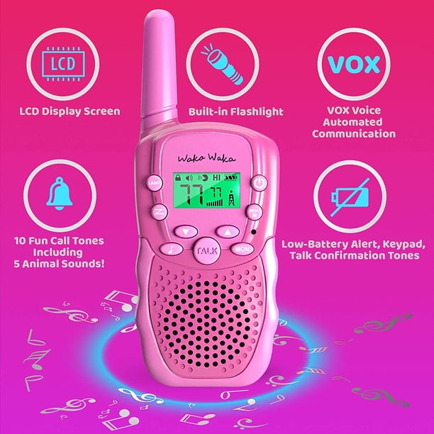 Walkie Talkies Waka Waka para niños Juegos al aire libre 2 Walkie Talkie Kids Toys