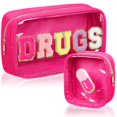 thumbnail image 1 of Bolsa Hillban Medicine Chenille Letter Preppy de PVC transparente de nailon, 1 of 7