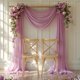 thumbnail image 3 of Tela para drapear con forma de arco de boda, gasa transparente, rosa empolvada, 5,5 x 6 m, 3 of 7