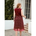 thumbnail image 6 of Women's Plus Size V-Neck Sleeveless Midi Dress Elegant Everyday Flattering Fit 1XL 2XL 3XL 95% Polyester 5% Spandex, 6 of 9