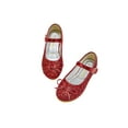 thumbnail image 3 of UKAP Ballerines pour Fille à Bout Rond Chaussures Habillées Pailletées Mary Jane Fête Princesse Chaussure Confort Ballerine Rouge 3Y, 3 of 5