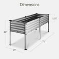 thumbnail image 2 of Best Choice Products 72x24x30in Non Toxic Elevated Galvanized Metal Garden Bed Corner Protectors - Silver, 2 of 9