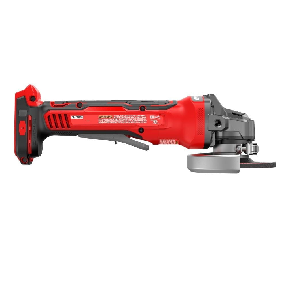 CRAFTSMAN V20 4.5-in 20-Volt Max-Amp Paddle Switch Brushless Cordless Angle Grinder BARE TOOL