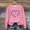 Pink#2, variant on GaThRRgYP Womens Tops,Women's Round Neck Printed Loose Fitting Long Sleeve Hoodless Sweatshirts Blouse Pink S