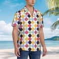thumbnail image 6 of Uemuo Polka Dot Printed Regular Fit Short Sleeve Casual Hawaiian Shirt for Men,Aloha shirt,Tropical shirt,Floral print shirt,Vacation Beach shirt-Large, 6 of 9