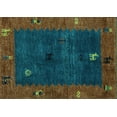 thumbnail image 1 of Ahgly Company Indoor Rectangle Abstract Turquoise Blue Modern Area Rugs, 8' x 12', 1 of 4