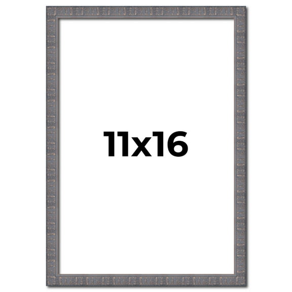 11x16 Frame Slate Blue Distressed Rustic Solid Wood Picture Frame | 0.75 Inch Moulding Width |