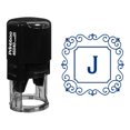thumbnail image 1 of Printtoo R-40 Square Swirl Border Alphabet J Monogram Initial Office Stationary Self Inking Rubber Stamp, 1 of 3