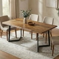 thumbnail image 4 of Simpli Home Watkins SOLID MANGO WOOD and Metal 72 inch x 36 inch Rectangle Modern Dining Table with Inverted Metal Base in Light Brown, 4 of 12
