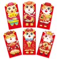 thumbnail image 1 of Kmbangi 6pcs New Year Red Envelope Cartoon Tiger Red Packets Festicval Gift, 1 of 1