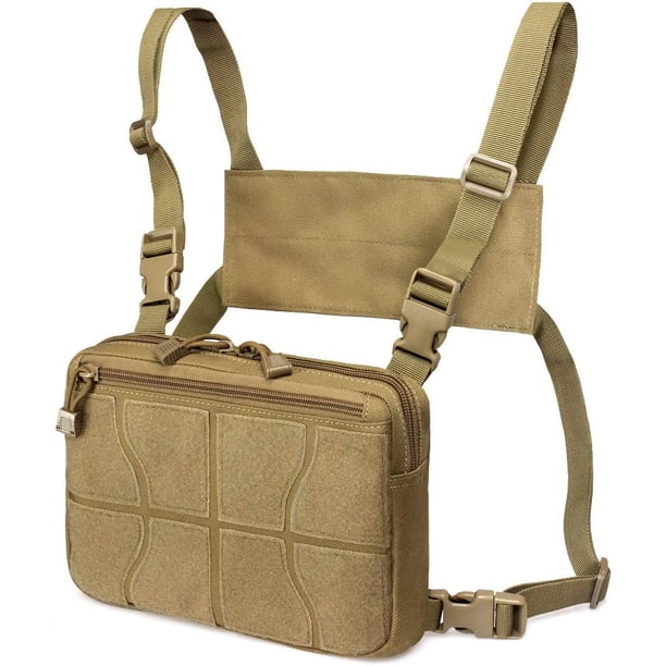 Bolsa de reconocimiento, mochila de combate táctico, chaleco Molle, bolsa frontal, funda de arnés de camuflaje para airsoft.