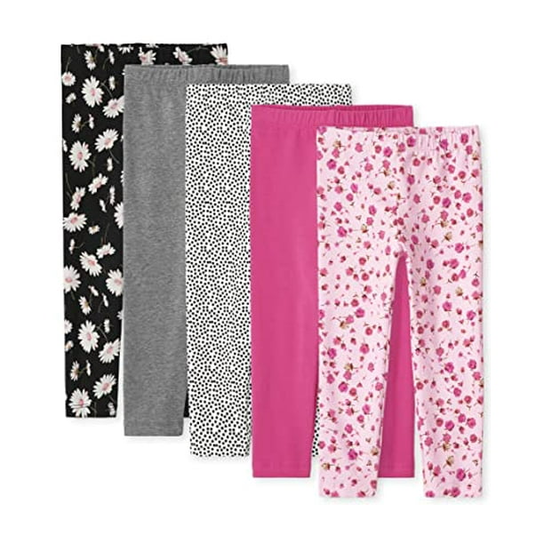 Girls Fashion Knit Capri Leggings, Print Multi-5 Pack, Medium (7/8)