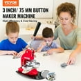 thumbnail image 2 of VEVOR Button Maker Machine, 75 mm (3 inch) Badge Punch Press Kit, Children DIY Gifts Pin Maker, Button Making Supplies with 500pcs Button Parts & Circle Cutter & Magic Book, 2 of 9