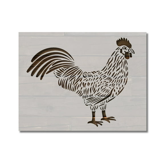 Rooster Chicken Stencil Template Reusable 8.5 x 11 for Painting on Walls, Wood, Etc. By Stencilville
