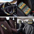 thumbnail image 4 of KUIFORTI Sunflower Cow Print Auto Seat Covers Set of 14 with Headrest Covers for Cars Auto Center Console Pad Car Steering Wheel Cover Seat Belt Pads Fit for Cars Sedan SUV, 4 of 6