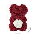 thumbnail image 4 of Cheapark Luxury Rose Bear Plush with Faux Flowers 12 Inches Tall Gift Holding Heart for Valentines Day Gift Romantic Home Decor Keep, 4 of 6