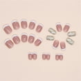 thumbnail image 3 of Fofosbeauty 24pcs Press on False Nails, Square Fake Acrylic Nails, French Glass Smudge, 3 of 8