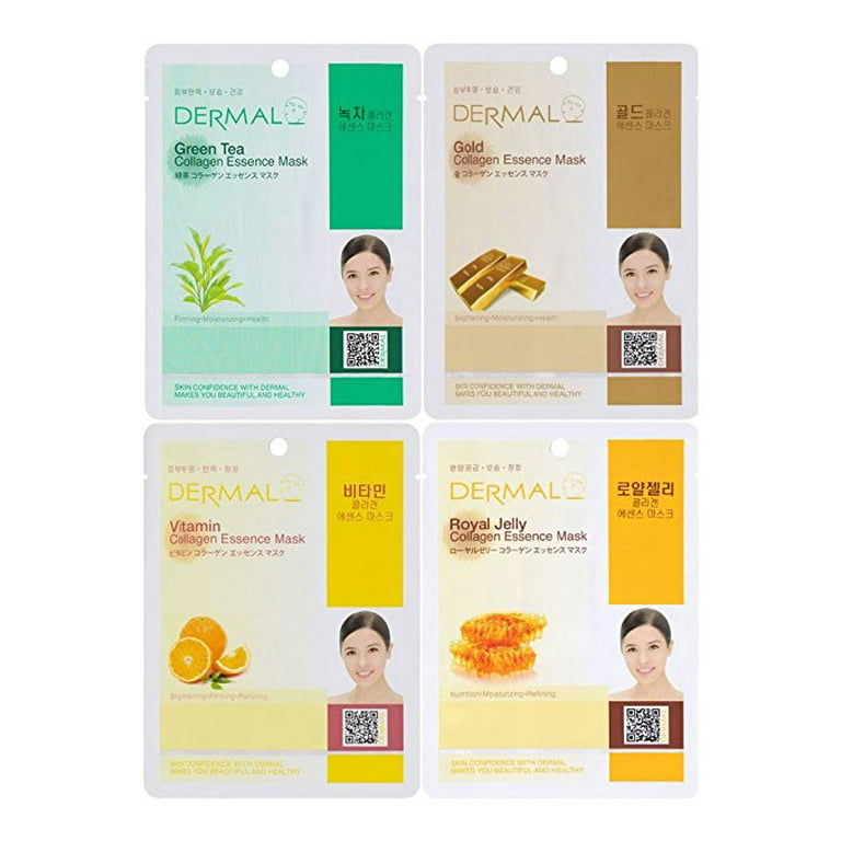 Korea Collagen Essence Facial Mask Sheet, 16 Combo Pack -