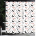 thumbnail image 3 of Ambesonne Pets Shower Curtain, Cool Cat Meow Animals Doodle, 69"Wx75"L, Beige Pale Pink, 3 of 4