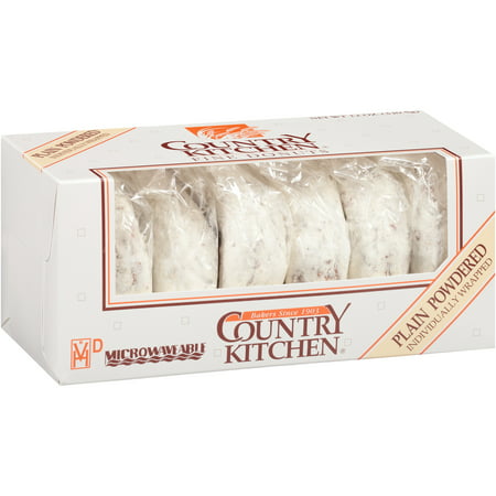  Country  Kitchen  Plain Powdered Fine Donuts  6 ct Box 