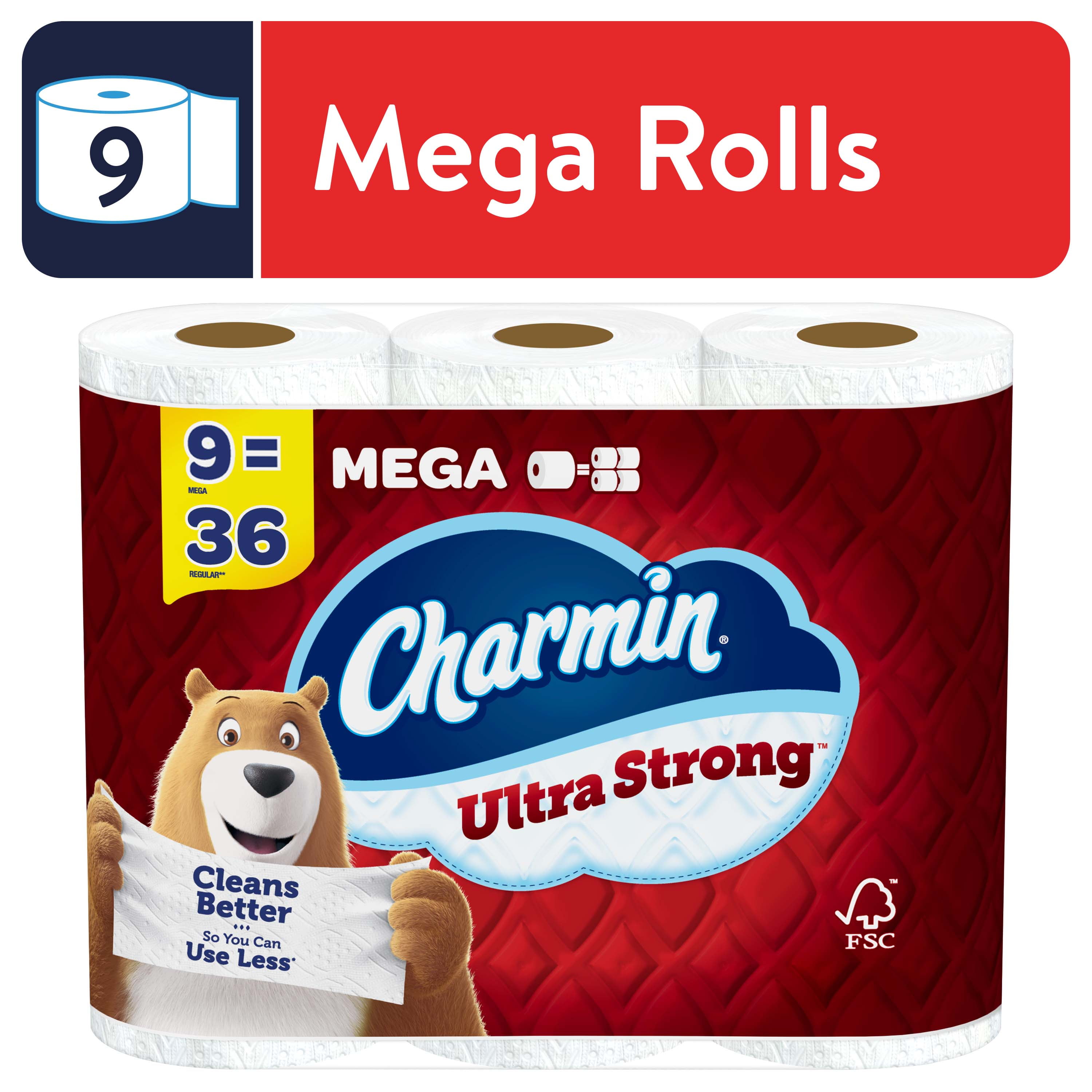 Charmin Ultra Strong Toilet Paper, 9 Mega Roll