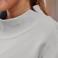 thumbnail image 4 of Womens Mock Neck Sweatshirts Oversized Pullover Fall Outfits Fall Fashion Clothes 2026,Long Sleeve,Comfort Soft Fleece,Casual Travel Work Hiking Outfit Gray L, 4 of 9