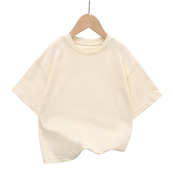 Qudderr Baby Toddler Boys Girls Summer T-Shirts Crewneck Cotton Tshirts Tops for Boys Girls Short Sleeve Casual Tees Shirts for Kids 2-12 Years Old