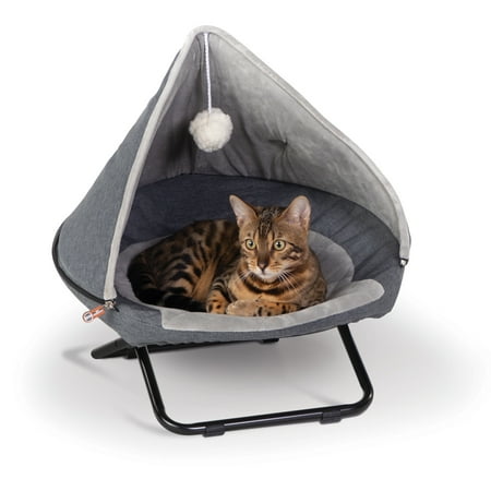 UPC: 0655199637416 | K&H Pet Products Hooded Elevated Cozy Cot Gray Small 19 Inches