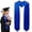 Blue, variant on 71.6 Inch Unisex Graduation Stole, Adult Plain Graduation Sash Honor Classic End With Trim for Academic Commencements, Graduation Sash Gift, Black