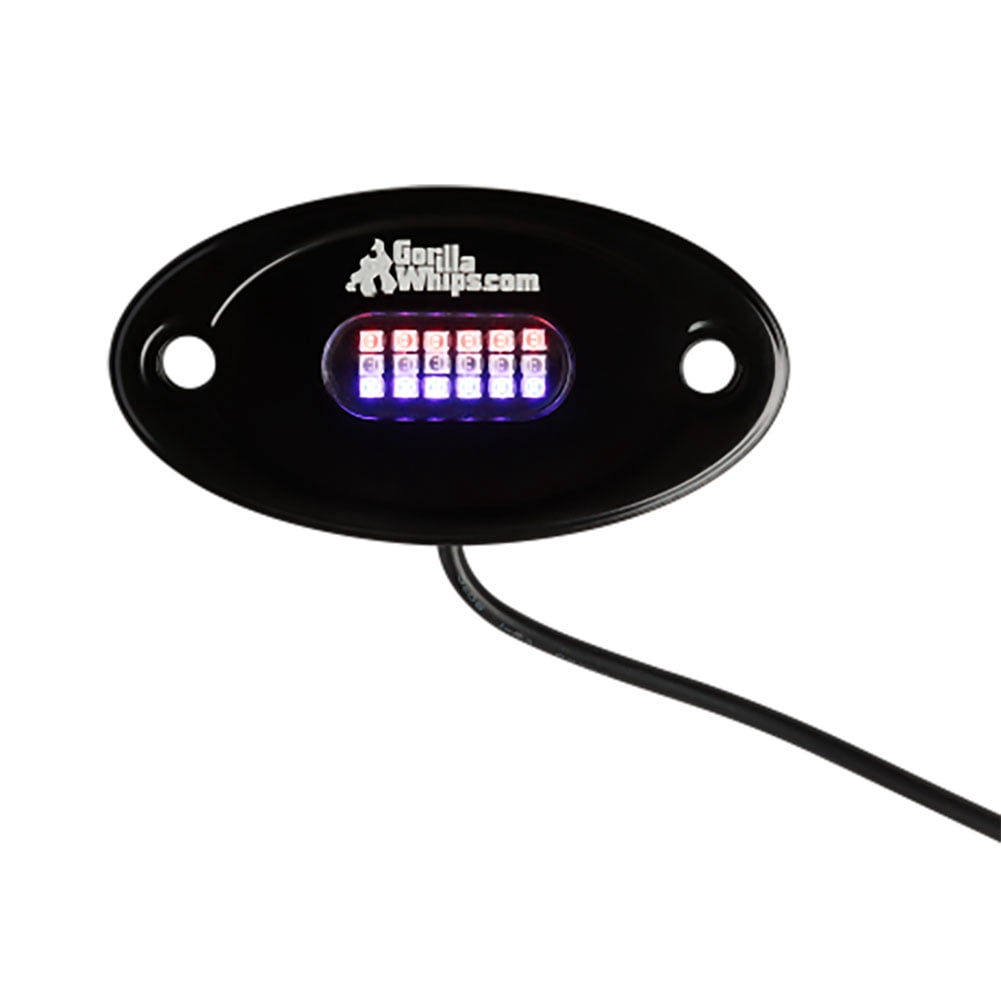 Gorilla Whips 12 LED Xtreme Rock Light Kit with Bluetooth Music Controller 4 Piece