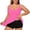 Hot Pink, variant on Plus Size High Rise Tankini Top Solid Color with Built In Supportive Bra Daily Resort Ready Swimwear