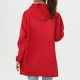 thumbnail image 6 of Rain Jacket Women, Yigetop A Zipper Pocket Coat for Women in A Short Time Womens Rain Jacket Red XL, 6 of 10