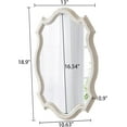 thumbnail image 6 of Sintosin Rustic Scalloped Oval Telescope Mirror 13" x 19", Distressed White Farmhouse Wood Frame Gothic Wall Mirror, 6 of 9